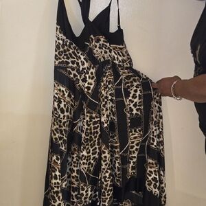 Fashion to Figure Animal Print Dress with Black Trim